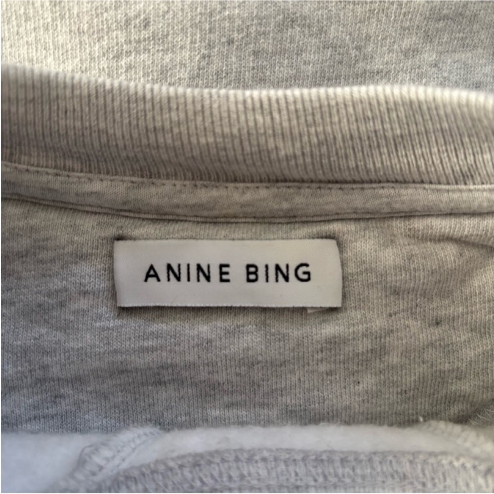 Anine Bing Ramona Graphic Sweatshirt Designer Kate Moss Rare Black Gray Size Xs - Picture 3 of 11